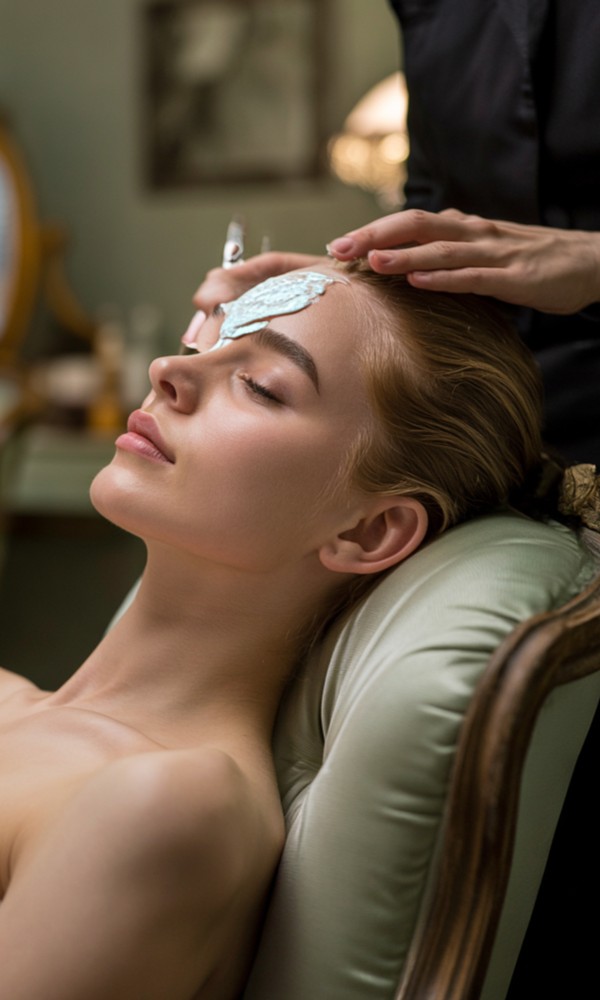 White Woman Enjoying Facial